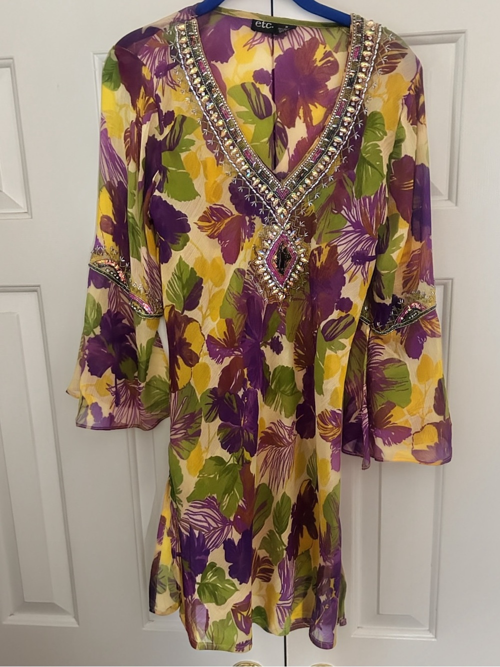 etc. tunic/ dress/ cover up with embellished rhinestones ❤️